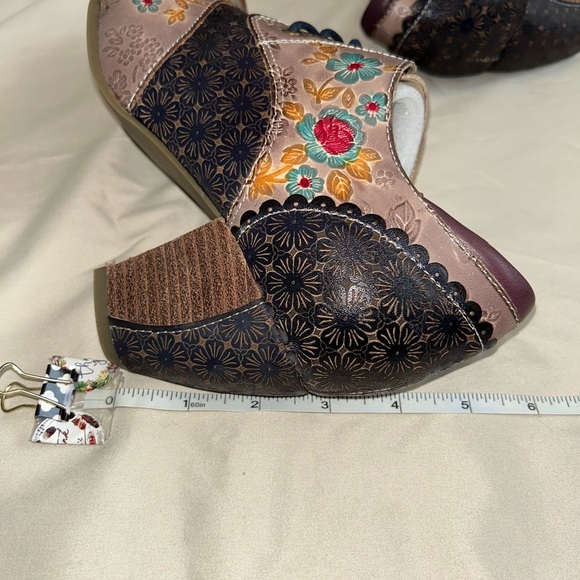 L'ATISTE Adel Vice Fleur Heeled Oxfords Dark Plum - Picture 10 of 11